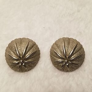 Vintage Silver Tone Clip On Earrings